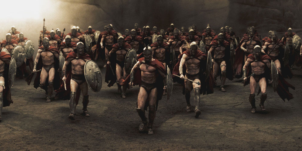 Fotogramma del film 300: gli Spartani di Leonida in marcia